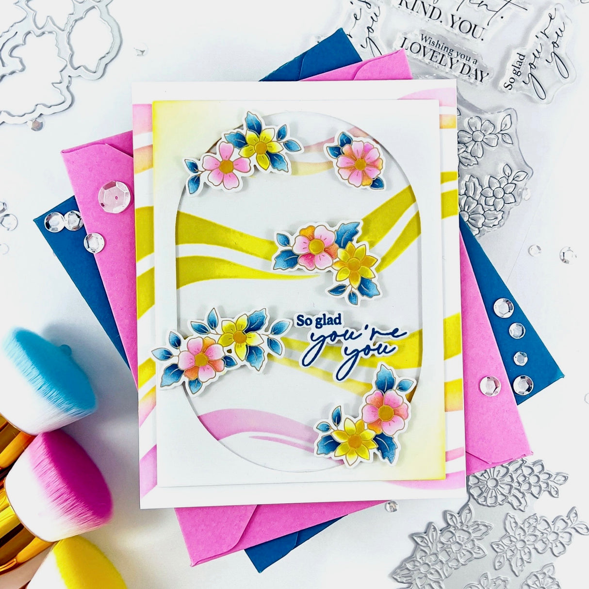 Pinkfresh Studio Fragrance Notes Stamp, Die & Stencil Bundle