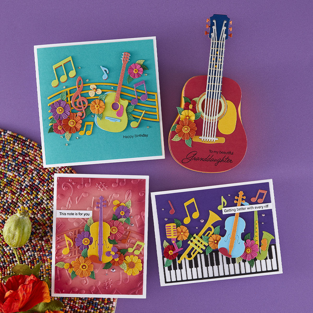 Spellbinders Small Instruments Bundle from the Bibi's Musical Notes Collection by Bibi Cameron