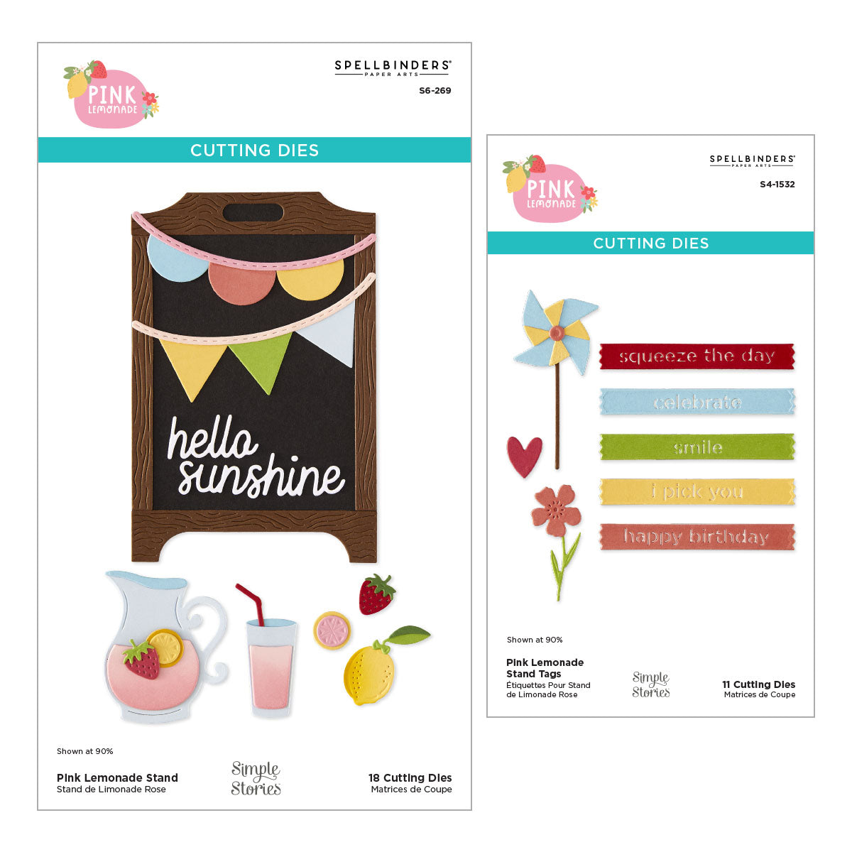Spellbinders Pink Lemonade Die Bundle with Simple Stories