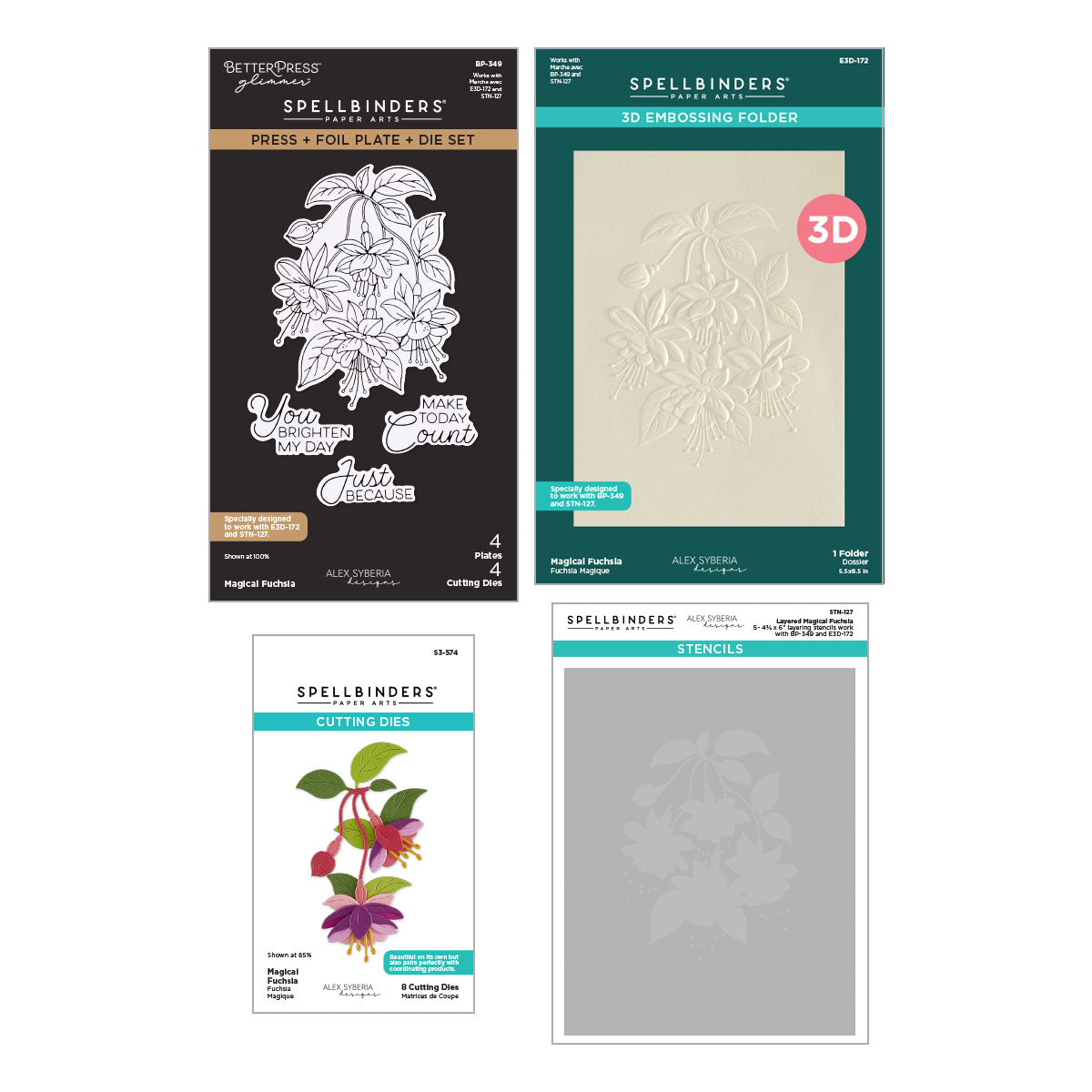 Spellbinders Magical Fuchsia I Want It All! Bundle by Alex Syberia Designs