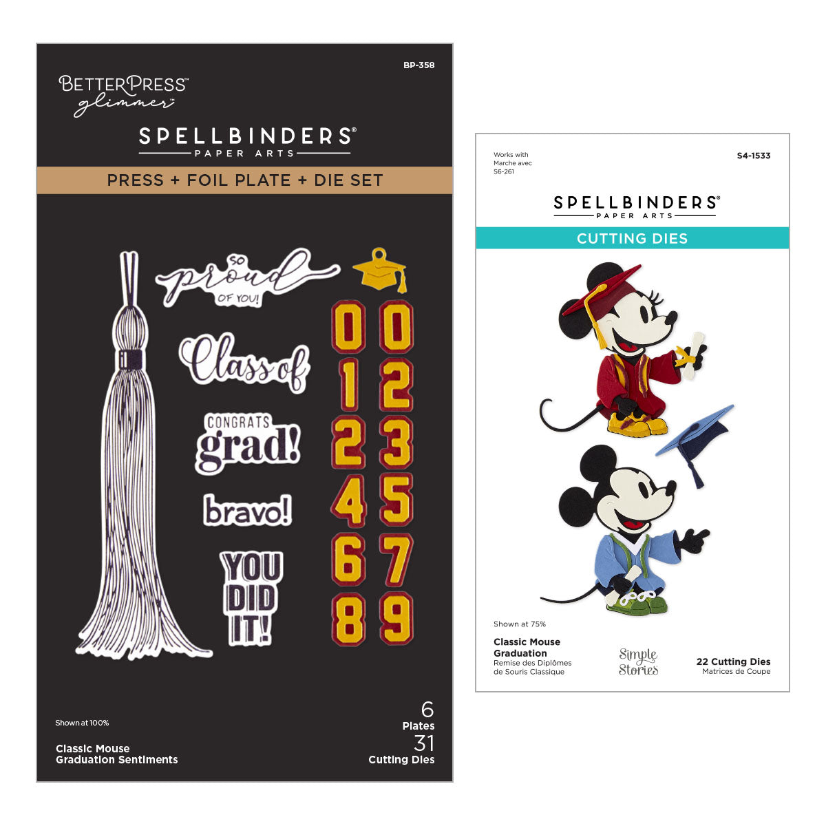 Spellbinders Classic Mouse Graduation I Want It All Bundle
