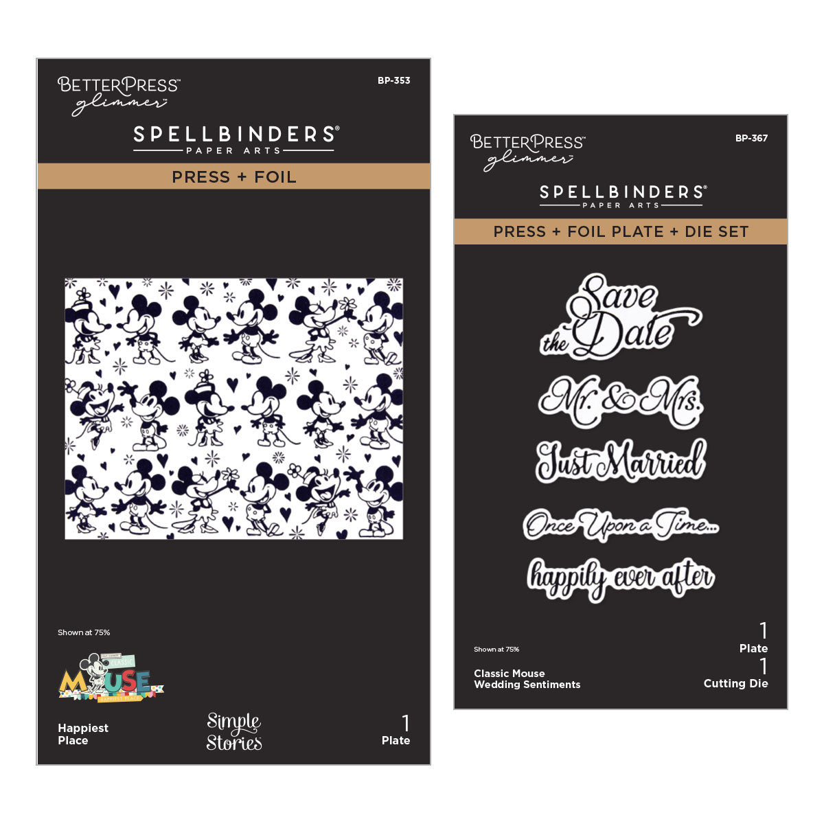 Spellbinders Classic Mouse Wedding BetterPress Bundle