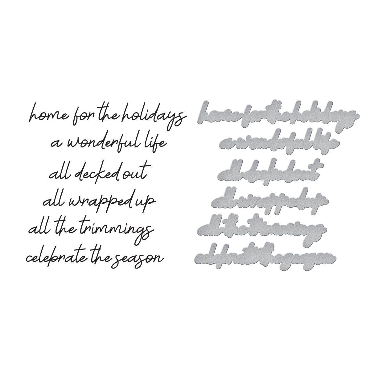 Spellbinders Christmas Sentiments Press Plate & Die Set from the Storytelling by Spellbinders Collection