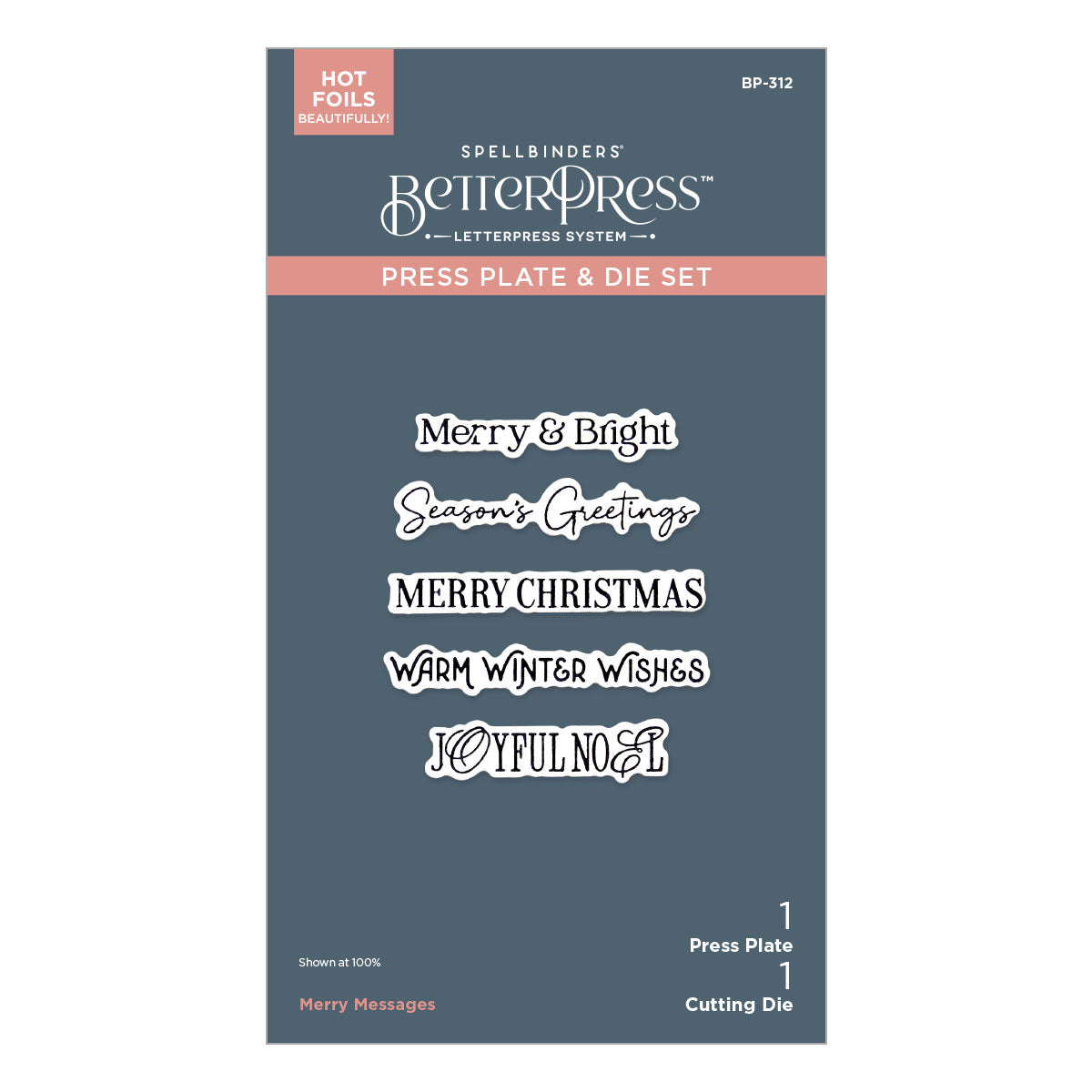 Spellbinders Merry Messages Plate & Die Set from the Wonderland Collection