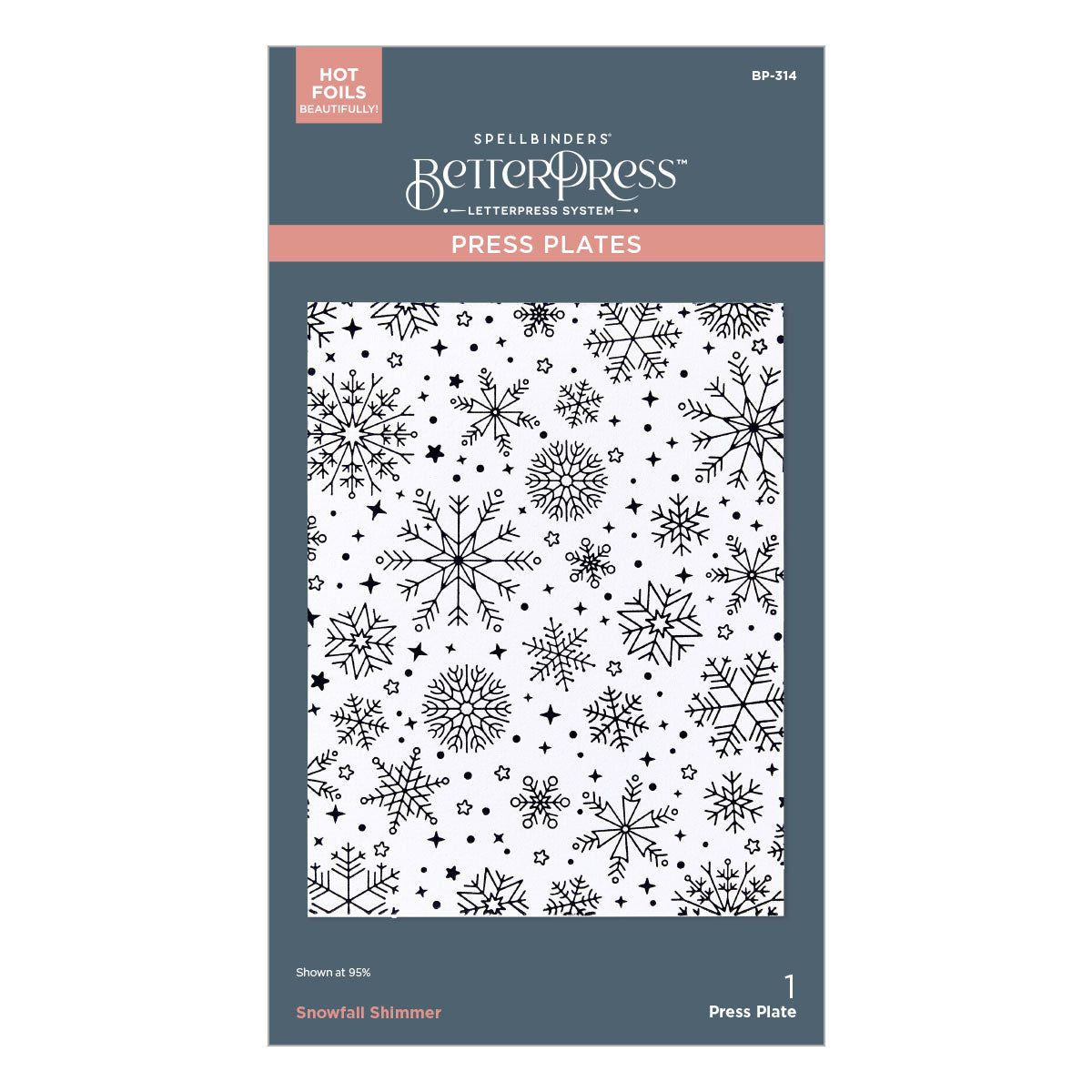 Spellbinders Snowfall Shimmer BetterPress Plate from the Wonderland Collection