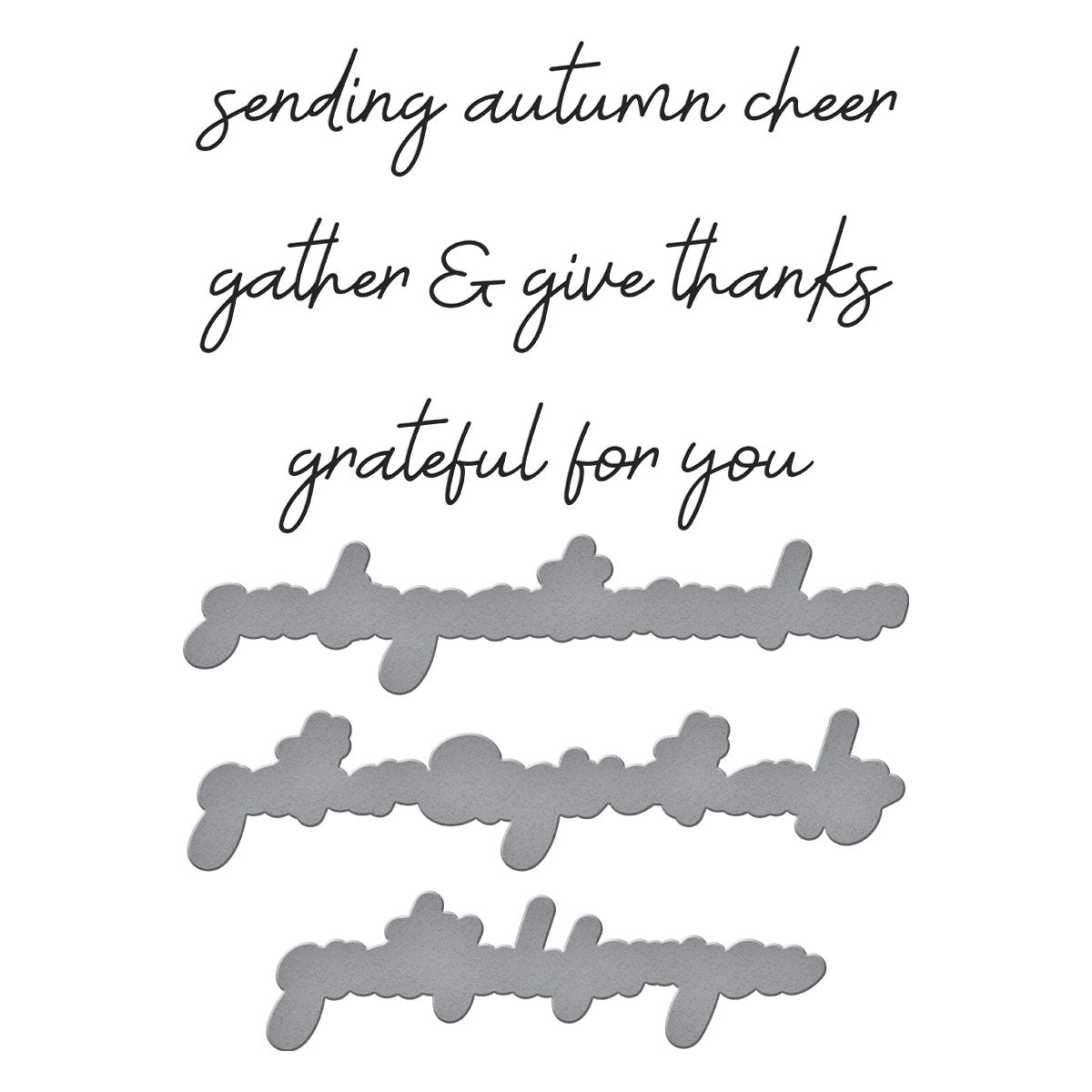 Spellbinders Autumn Sentiments BetterPress Plate & Die Set from the Autumn Archives Collection by Kelly Bangs