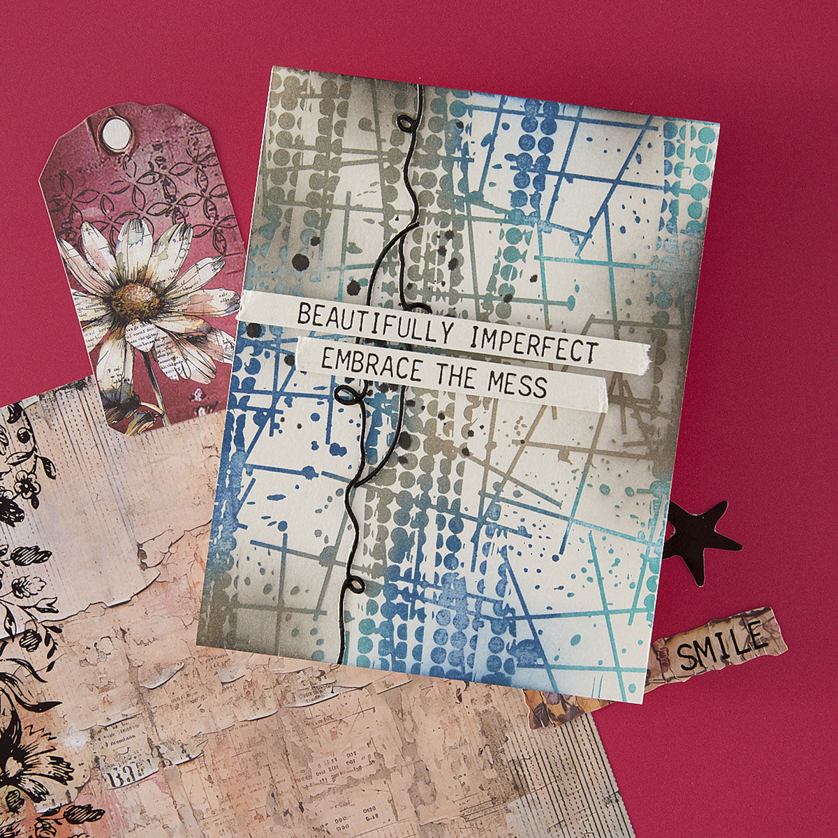 Spellbinders Grungy Background Press Plates from the Beautifully Imperfect Collection