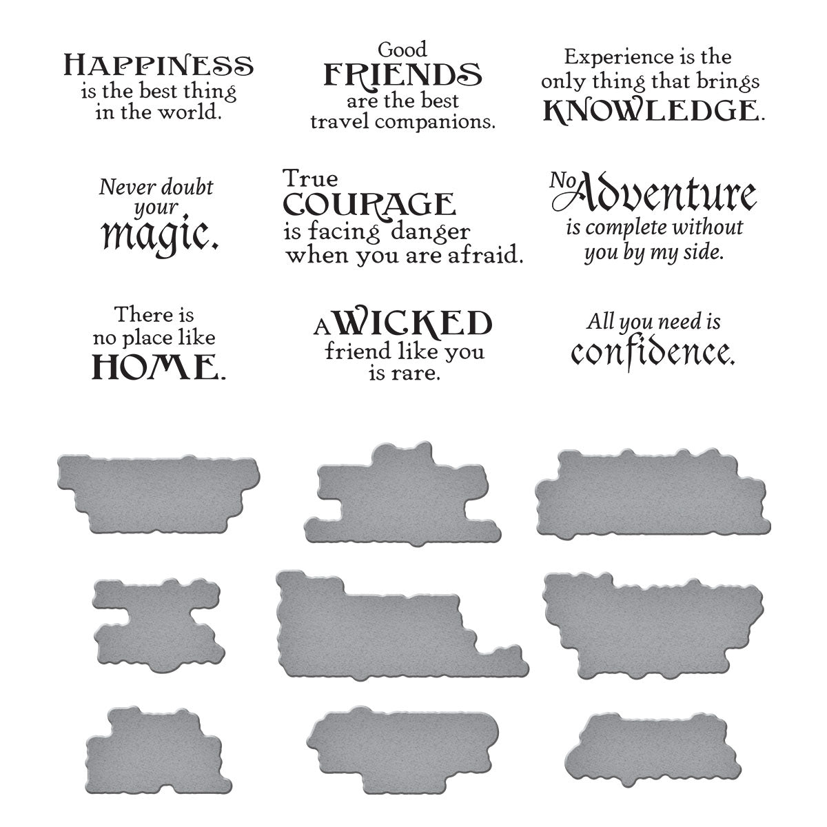 Spellbinders Wonder of Oz Sentiments BetterPress Plate & Die Set from the Wonder of Oz Collection by Graphic45