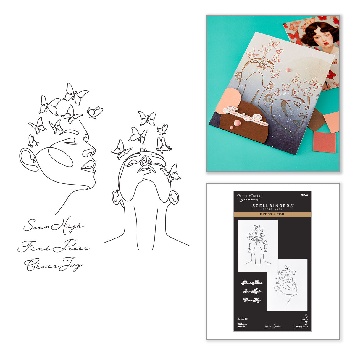 Spellbinders Whisper Weave Press + Foil Plate & Die Set by Jaycee Gaspar