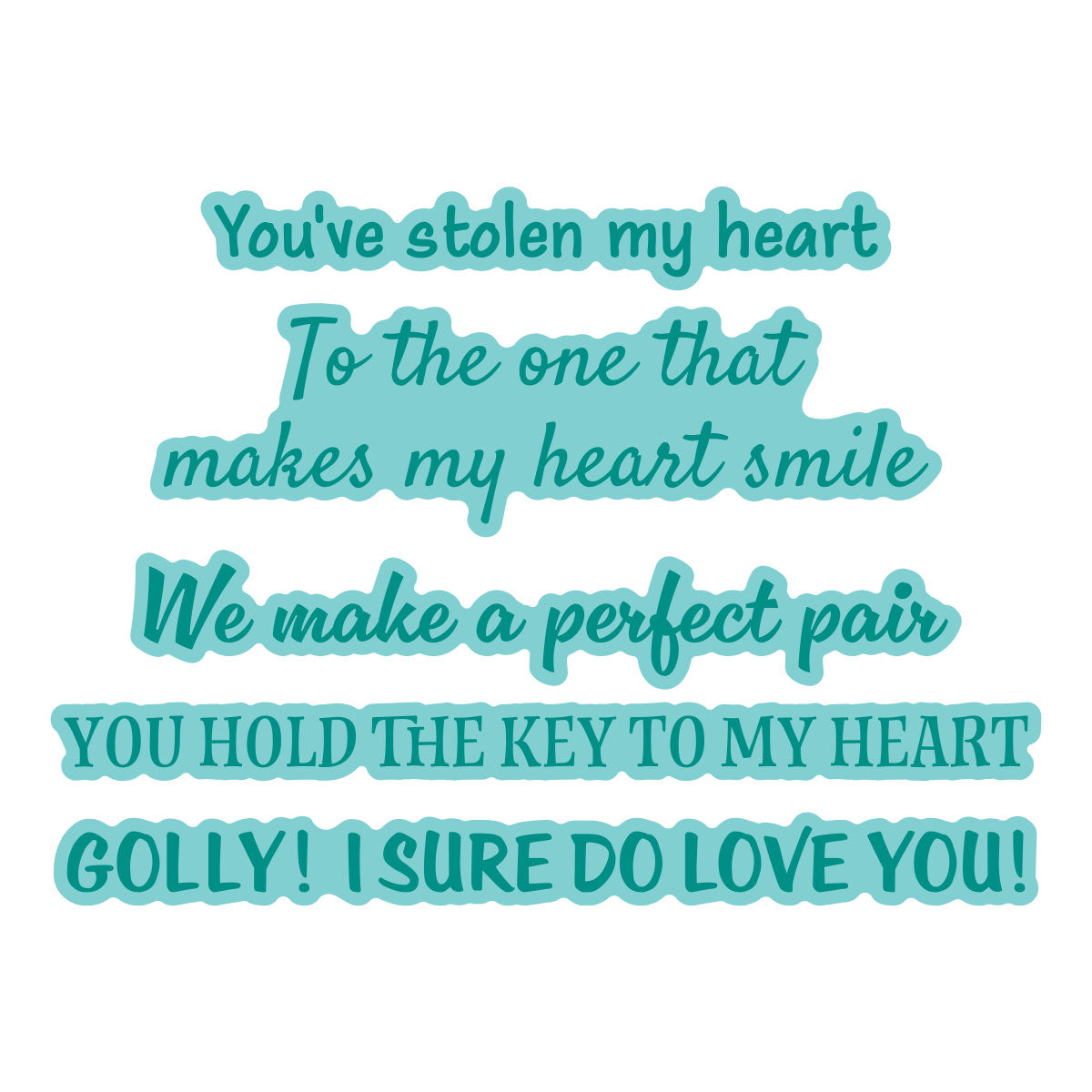 Spellbinders Classic Mouse Love Sentiments Press + Foil Plate & Die Set