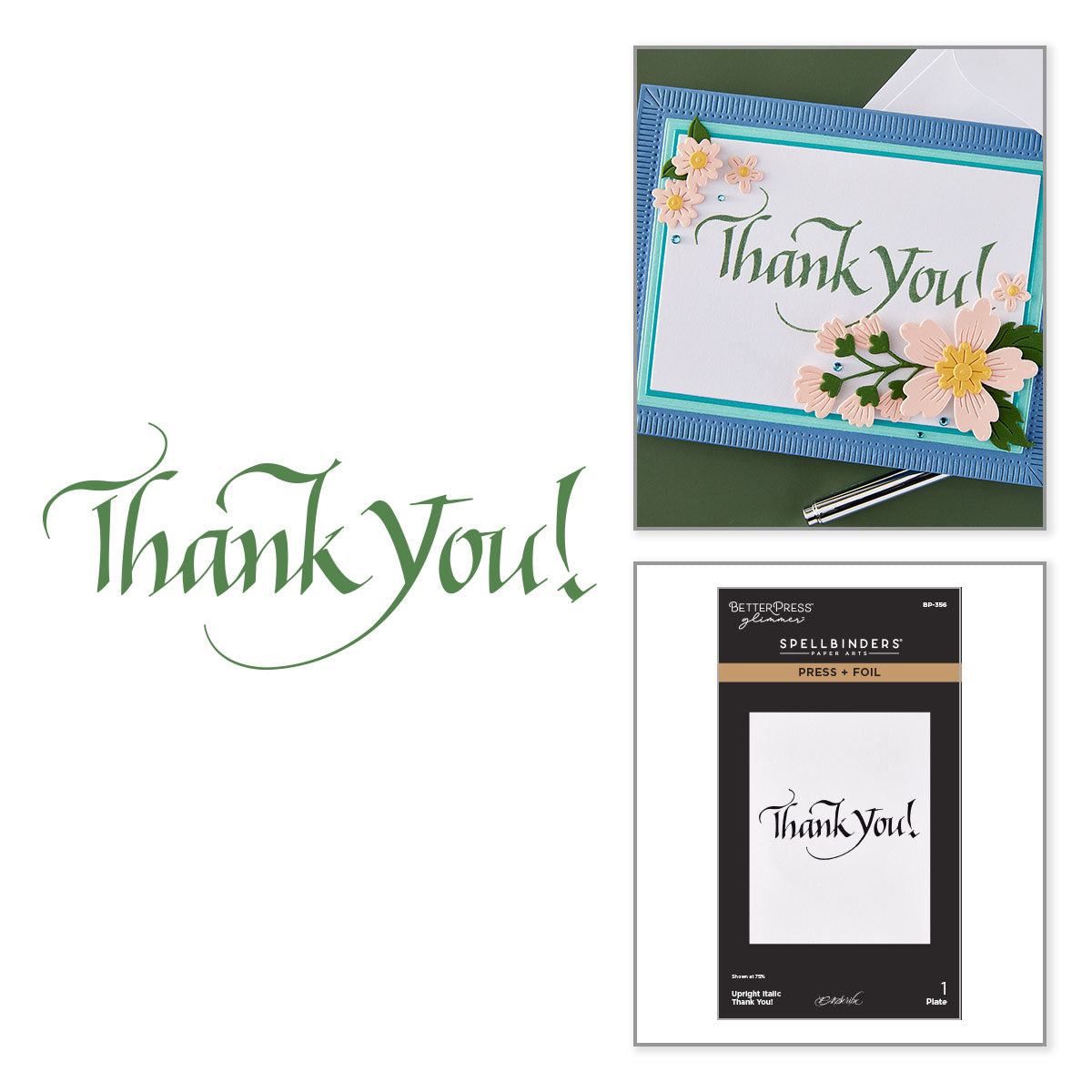 Spellbinders Upright Italic Everyday Sentiments Press + Foil Bundle by Paul Antonio