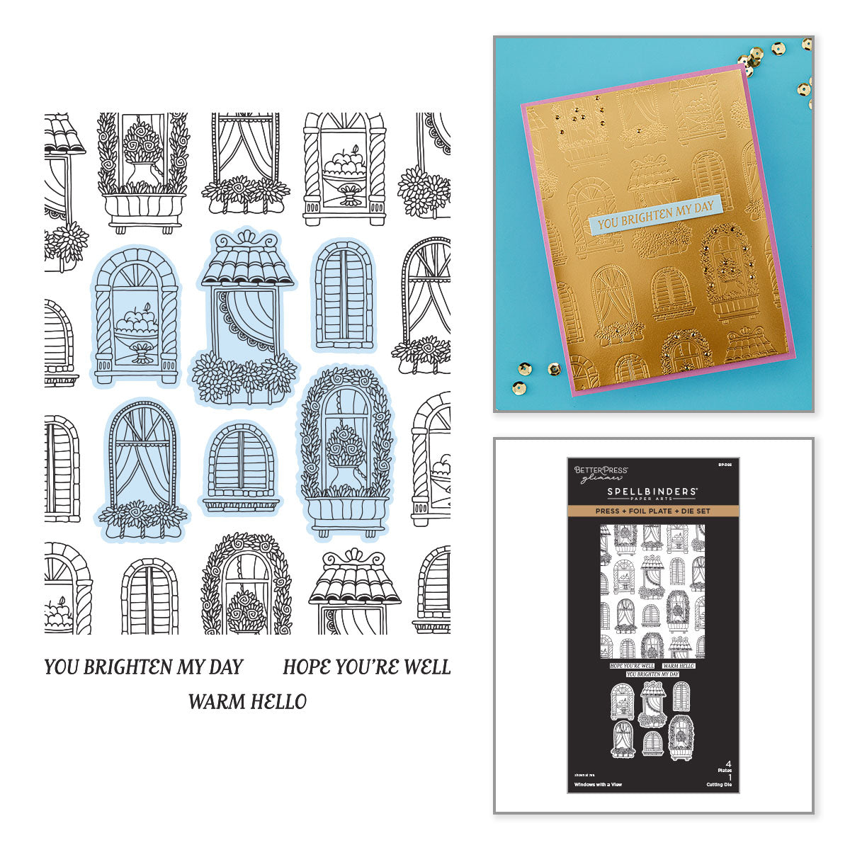 Spellbinders Windows with a View Press + Foil Plate & Die Set