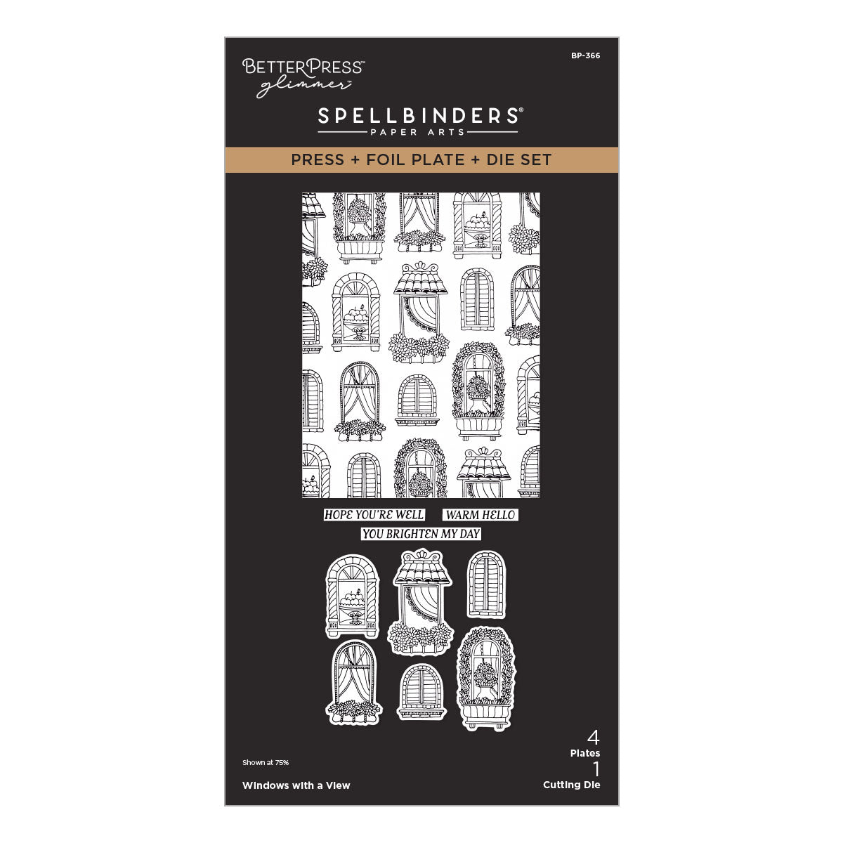 Spellbinders Windows with a View Press + Foil Plate & Die Set