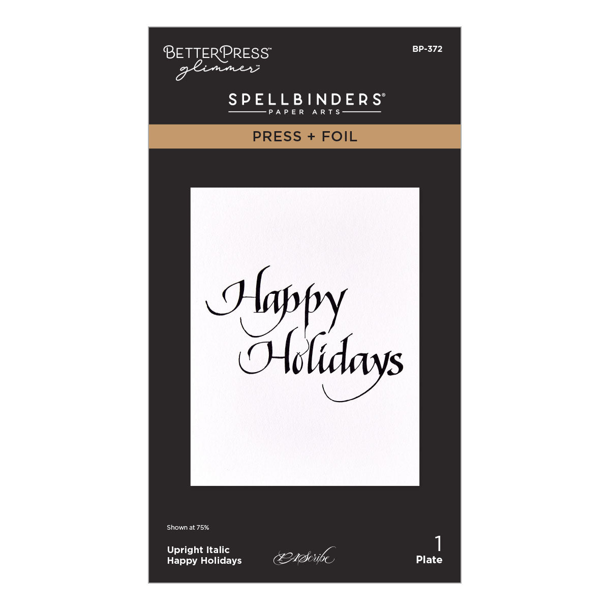 Spellbinders Upright Italic Holiday Sentiments Press + Foil Bundle by Paul Antonio
