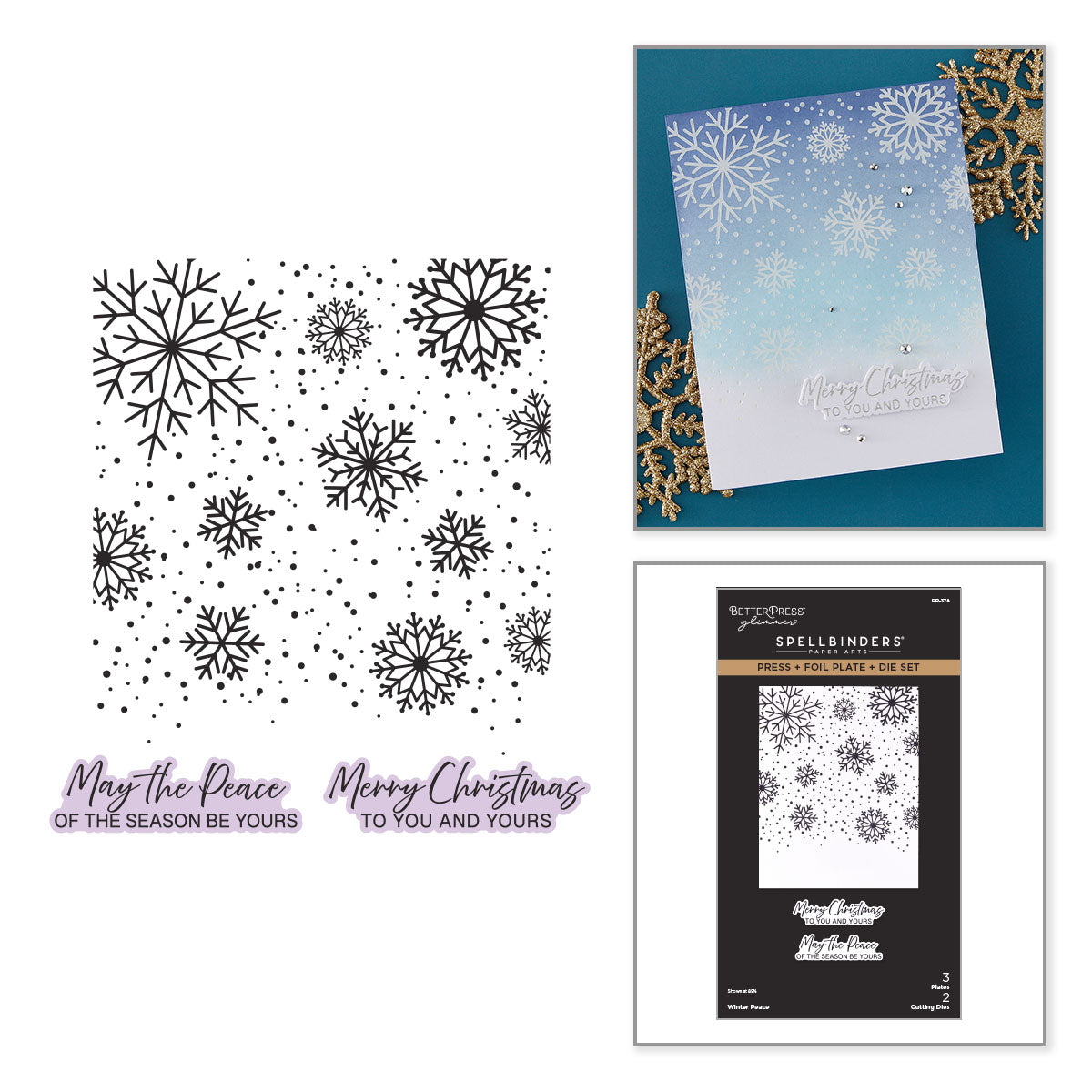 Spellbinders Winter Peace Press + Foil Plate & Die Set