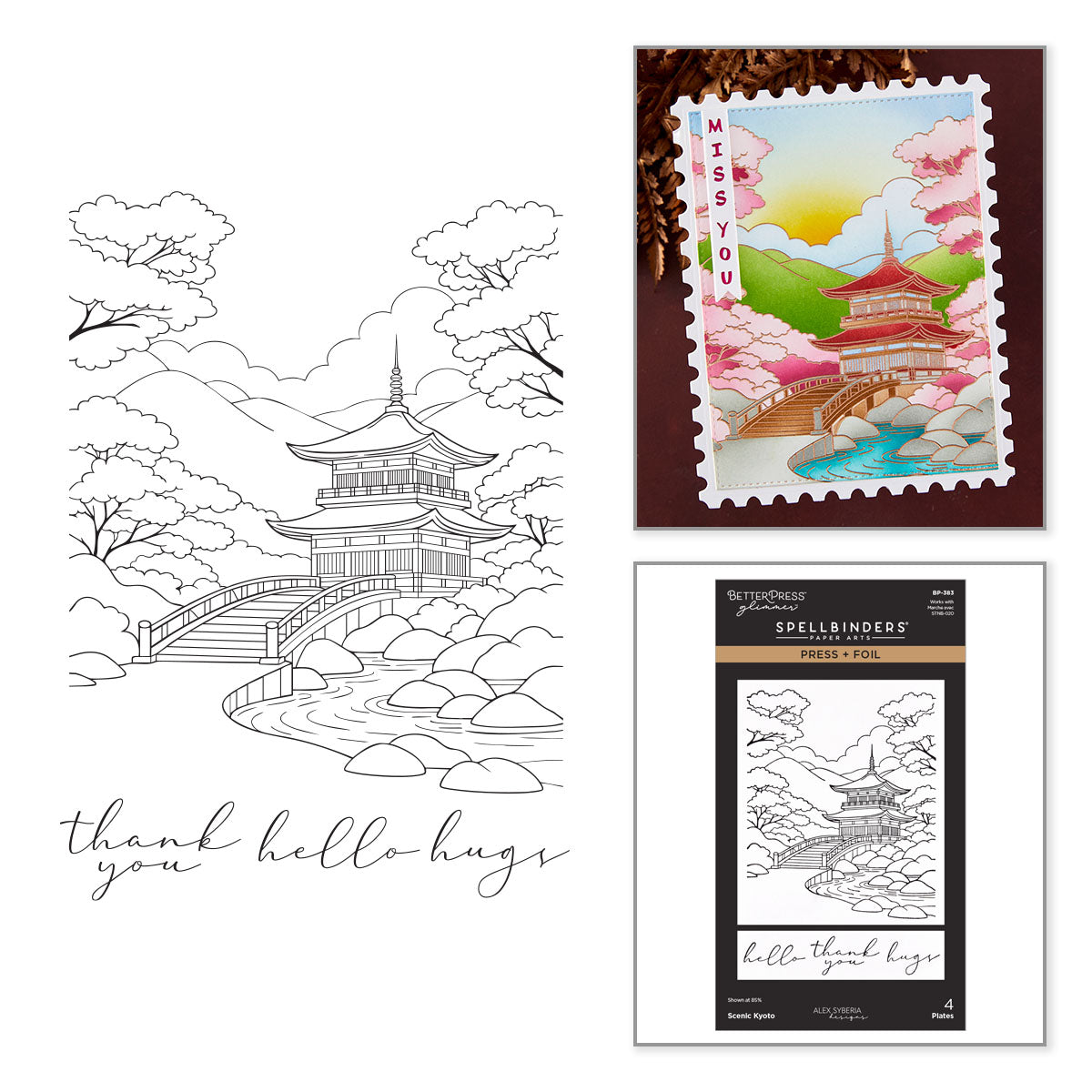 Spellbinders Scenic Kyoto Press + Foil Plates by Alex Syberia BP-383