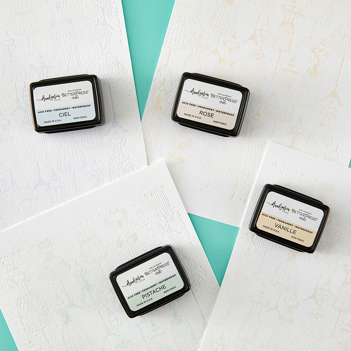 Spellbinders Blushing Macarons BetterPress Ink Mini Set by Frank Garcia