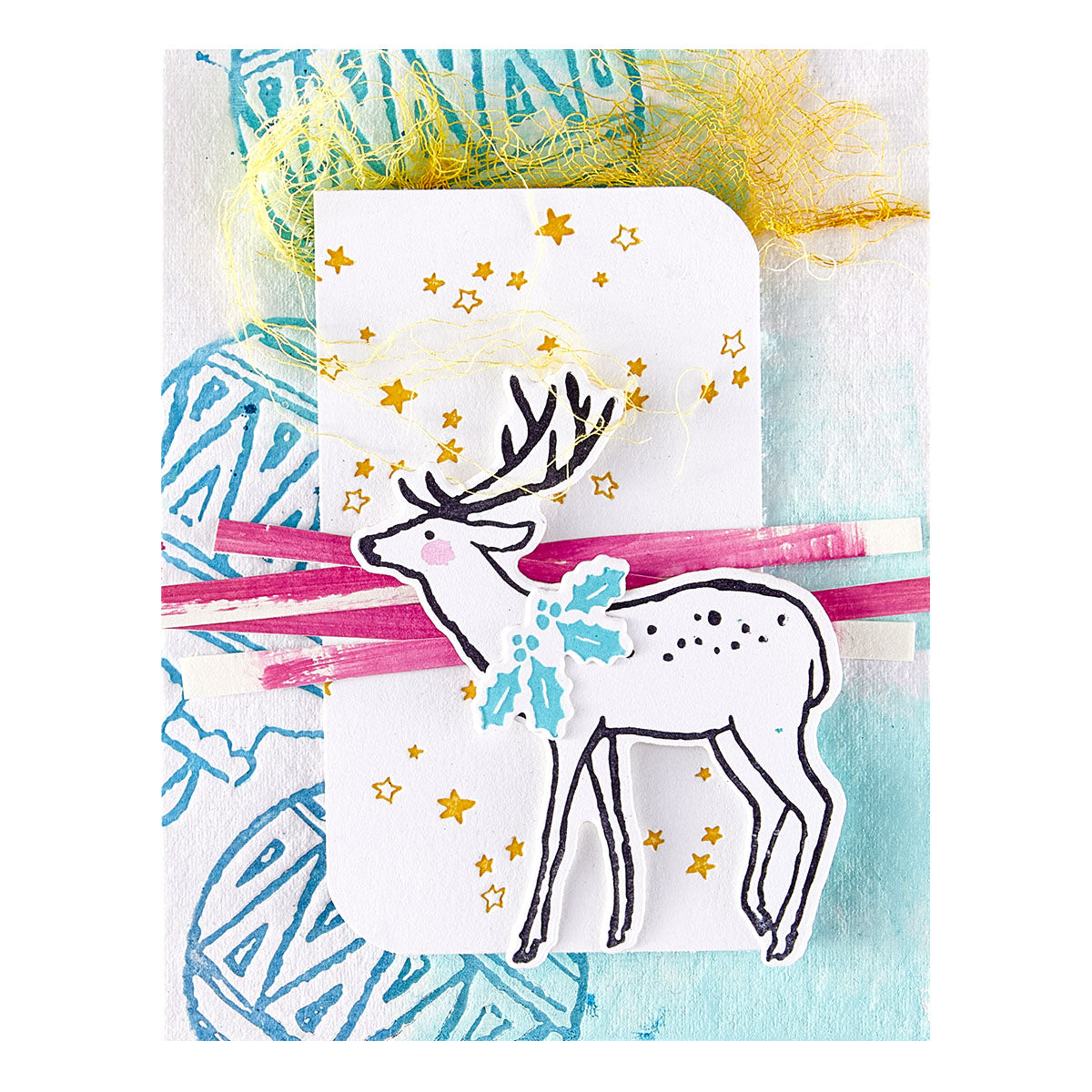 Spellbinders Cheer and Good Tidings Deer Registration Press Plate & Die Set from the Starry Holiday Collection by Dina Wakley