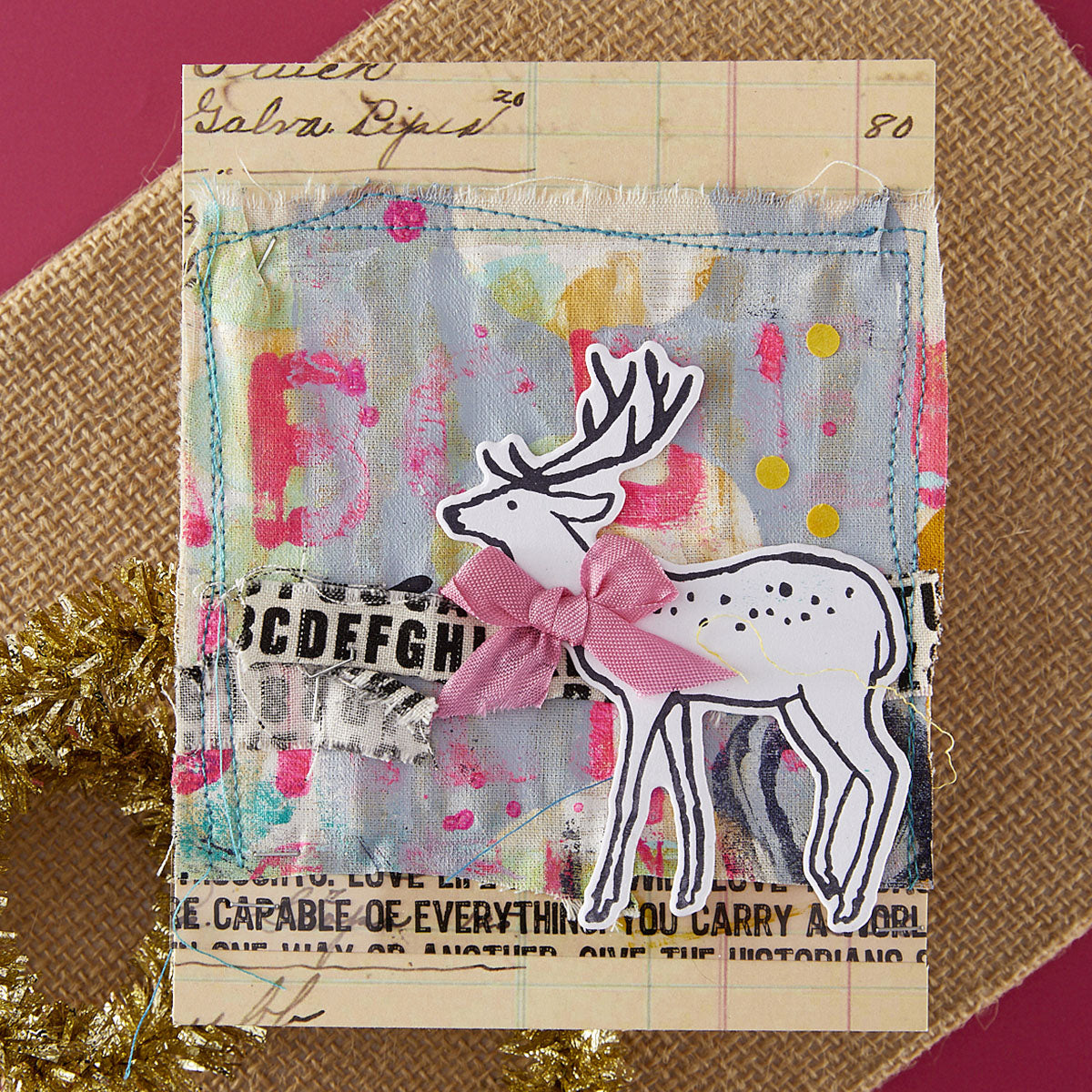 Spellbinders Cheer and Good Tidings Deer Registration Press Plate & Die Set from the Starry Holiday Collection by Dina Wakley