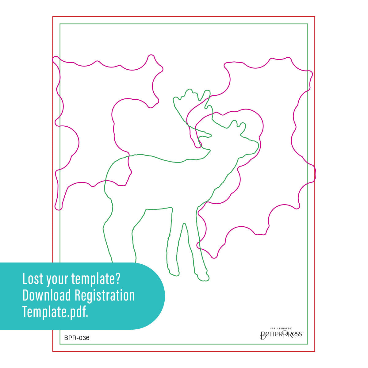 Spellbinders Cheer and Good Tidings Deer Registration Press Plate & Die Set from the Starry Holiday Collection by Dina Wakley