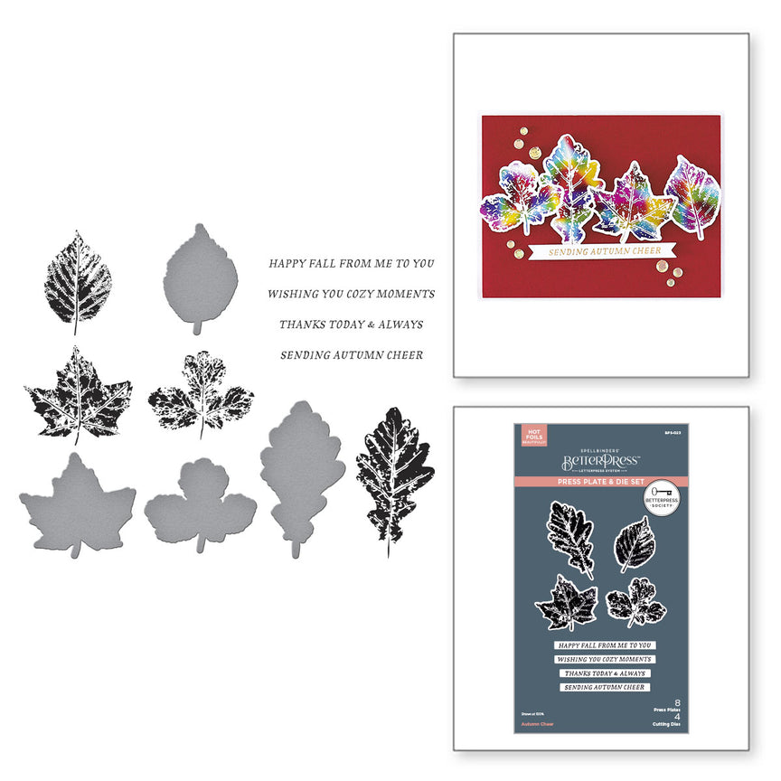 Spellbinders Autumn Cheer Press Plate & Die Set - BetterPress Society September 2025