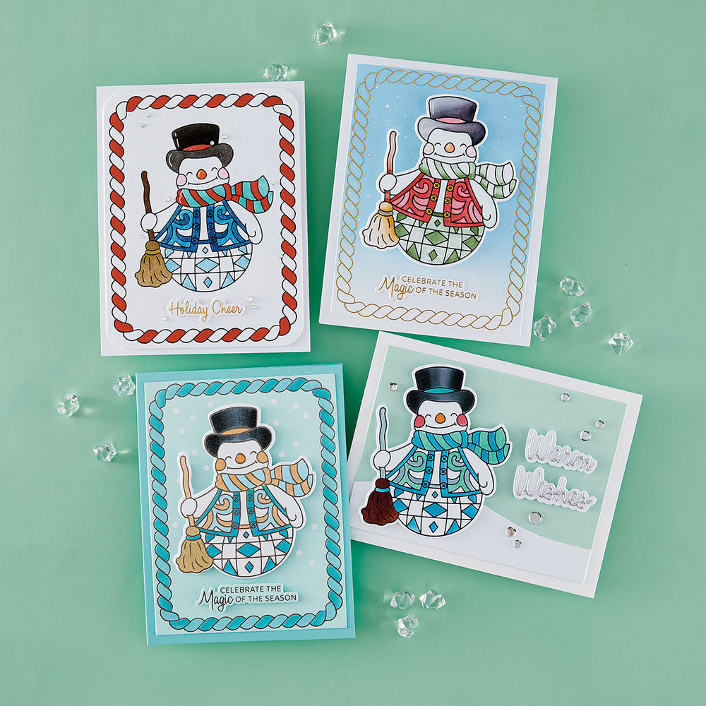 Spellbinders Snowman Wishes Press Plates + Free Gift Dies & Stencil Bundle - BetterPress Society July 2026 BD-1108