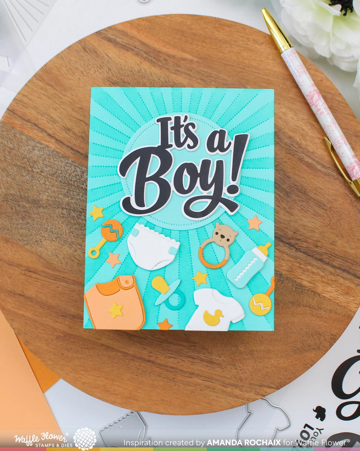 Waffle Flower Baby Announcement Die - 422530