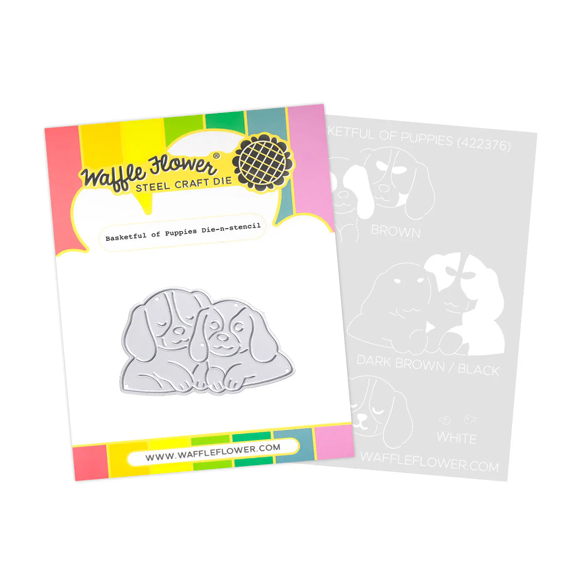 Waffle Flower Craft Basketful of Puppies Die-n-Stencil