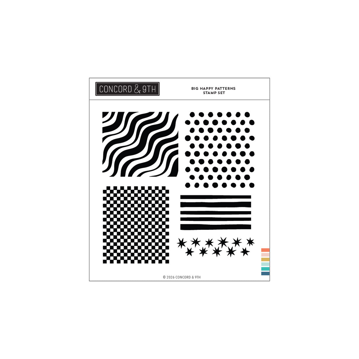 Concord & 9th Big Happy Patterns Stamp Set (6 x 6)