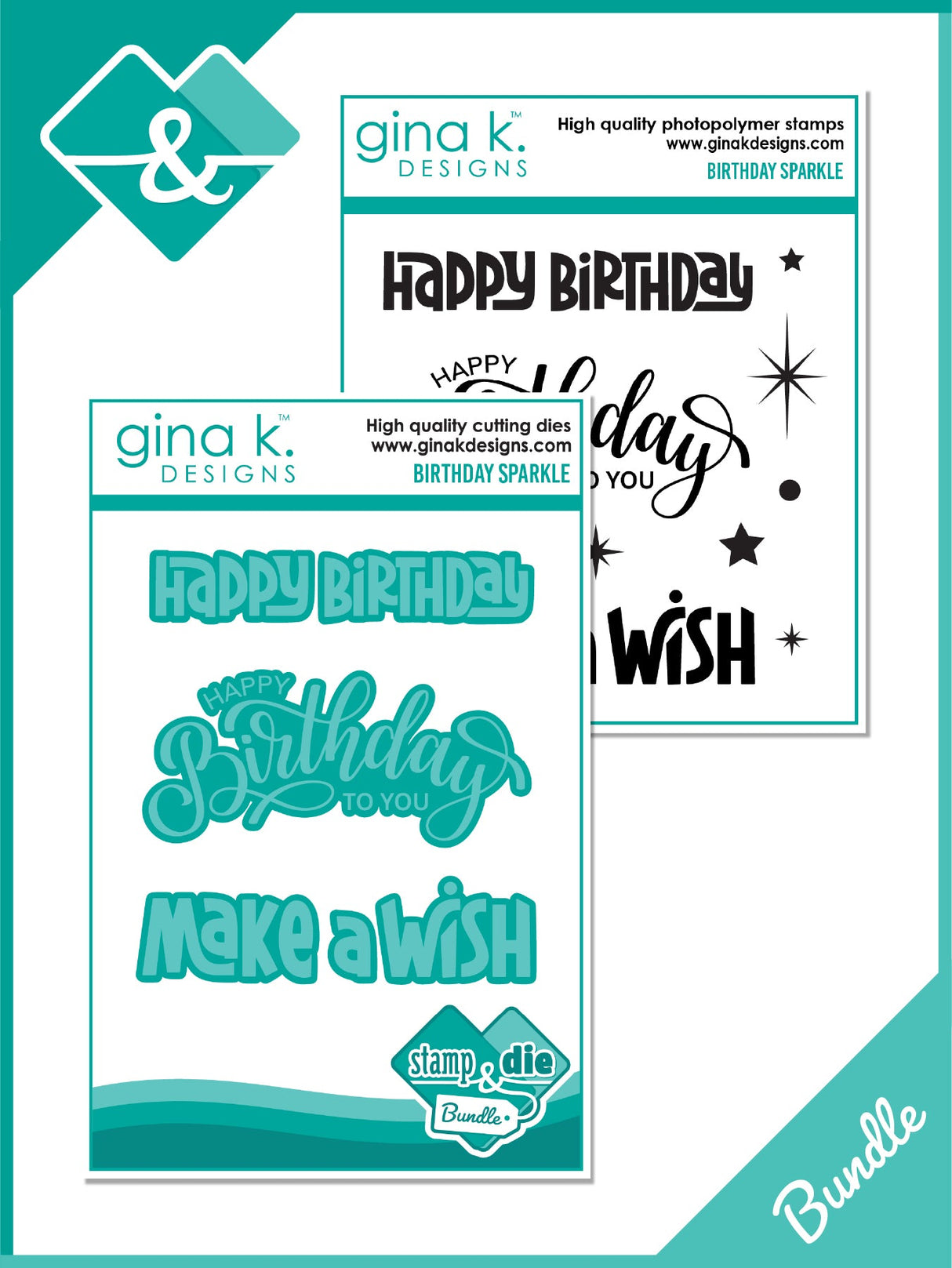 Gina K Designs Bundle- Birthday Sparkle stamp and dies