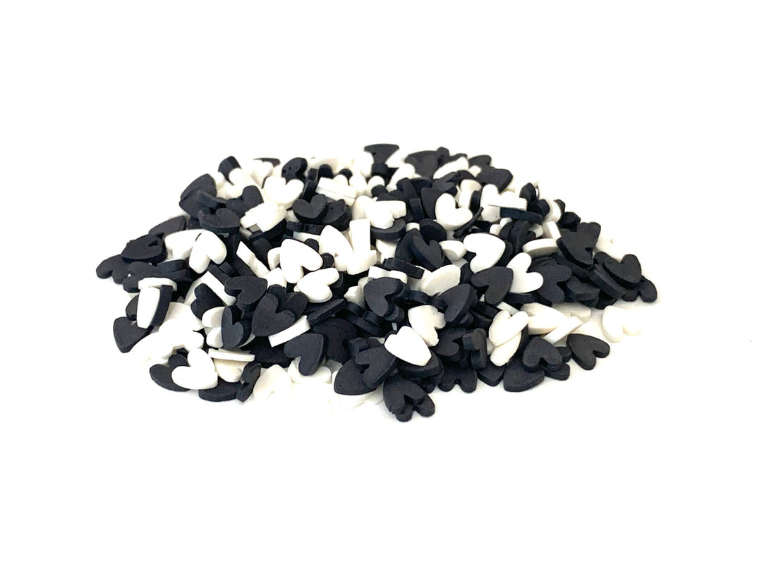 Gina K Designs Black and White Hearts Embellishments - EMB02