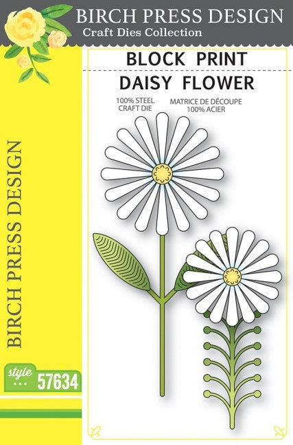 Birch Press Design Block Print Daisy Flower