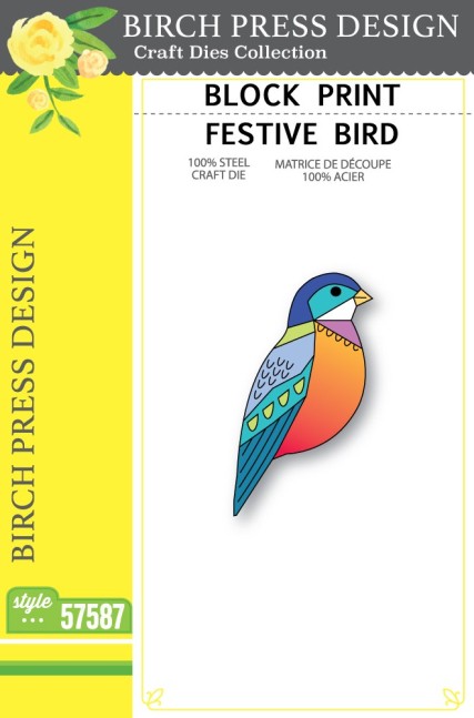 Birch Press Design Block Print Festive Bird