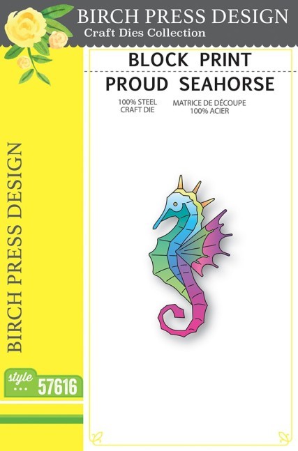 Birch Press Design Block Print Proud Seahorse