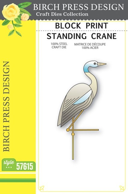 Birch Press Design Block Print Standing Crane