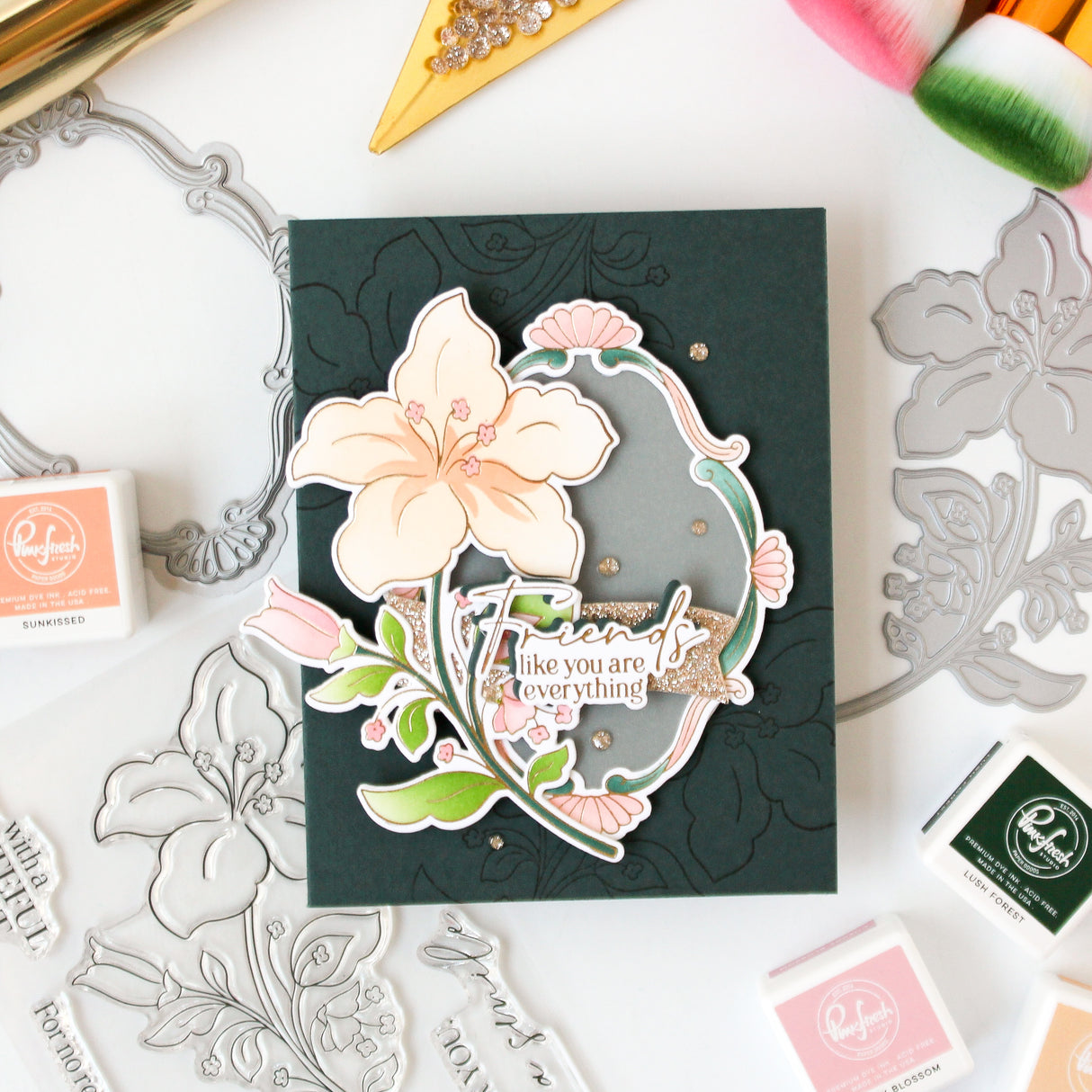 Pinkfresh Studio Bloom & Buds Stamp / Die / Stencil Bundle