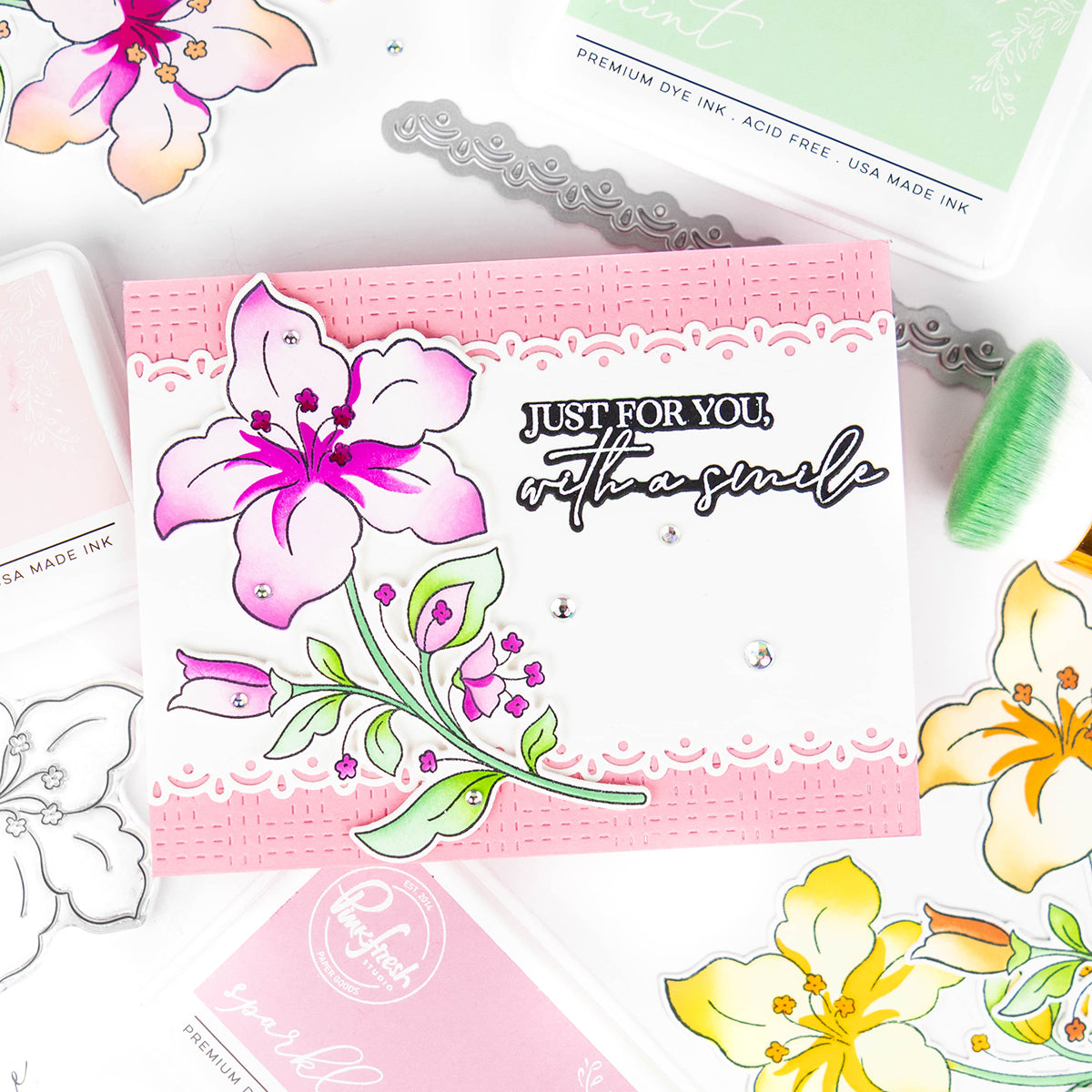 Pinkfresh Studio Bloom & Buds Stamp / Die / Stencil Bundle