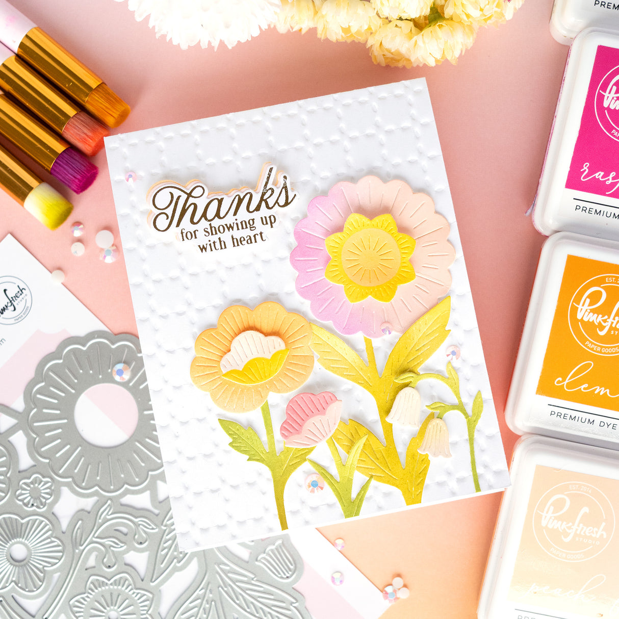 Pinkfresh Studio Bloomsmith Florals Stencil & Die Bundle