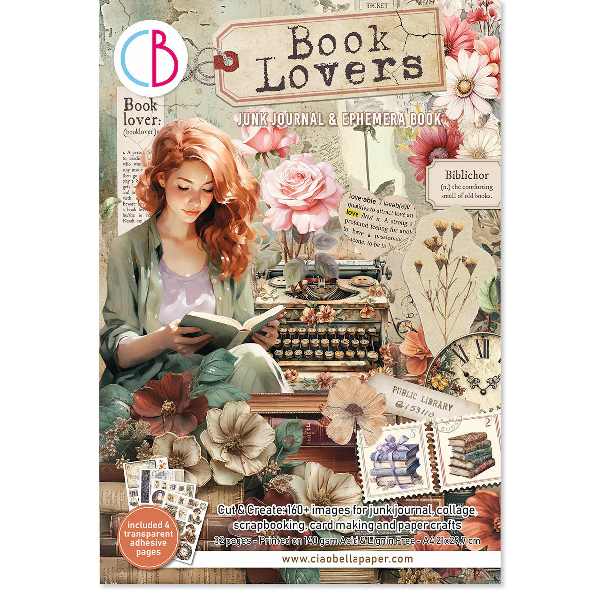 Ciao Bella Book Lovers- Junk Journal & Ephemera Book A4 32/Pkg