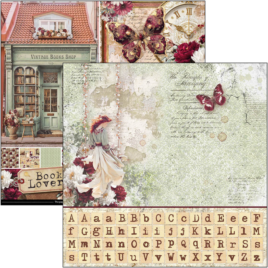 Ciao Bella Book Lovers 12x12 Inch Patterns Pad (8pcs) (CBT091)