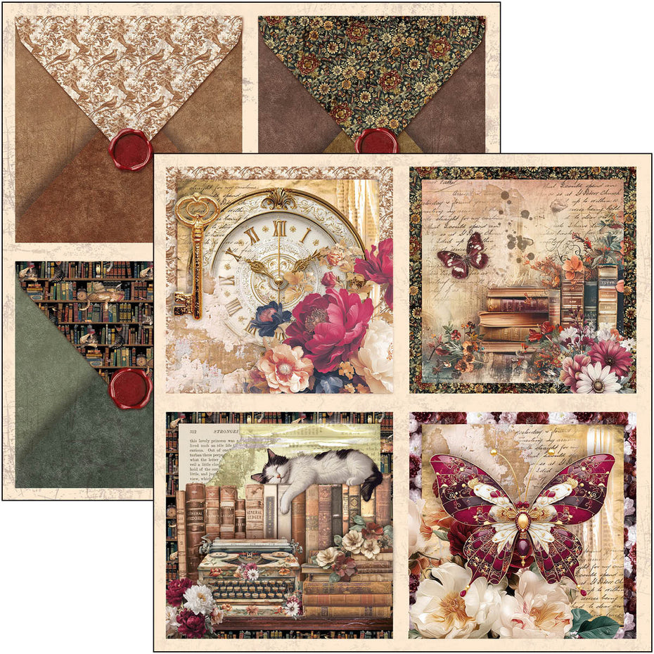 Ciao Bella Book Lovers 12x12 Inch Patterns Pad (8pcs) (CBT091)