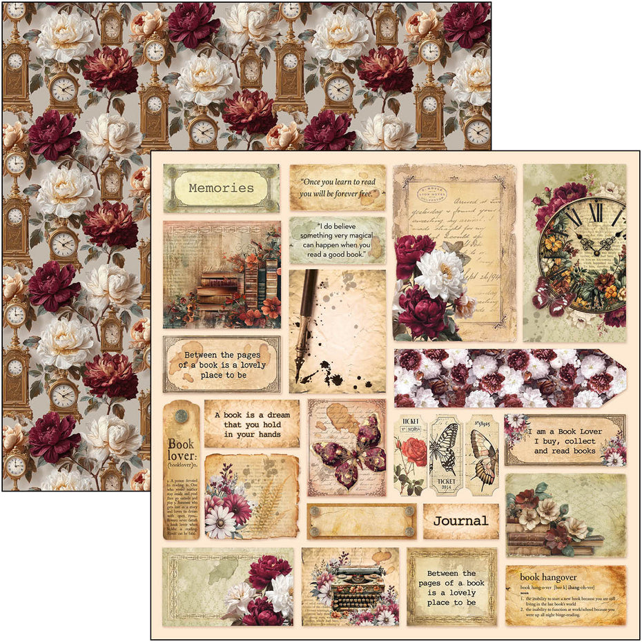 Ciao Bella Book Lovers 12x12 Inch Patterns Pad (8pcs) (CBT091)