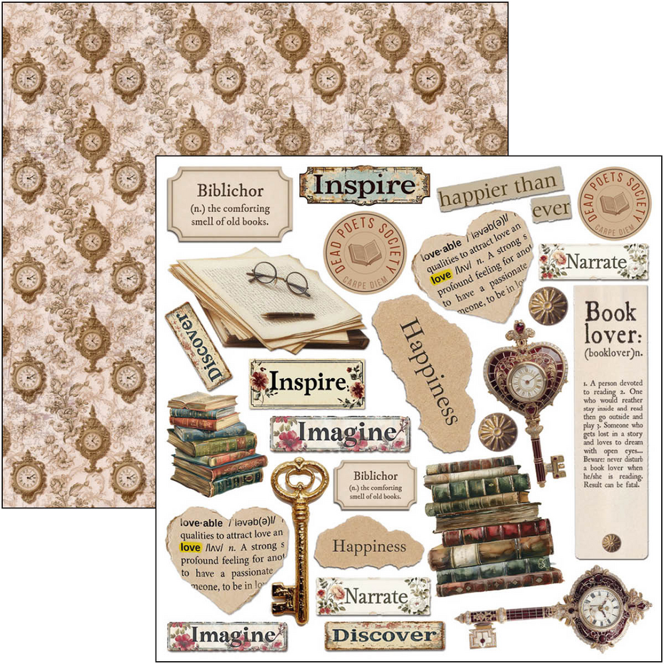 Ciao Bella Book Lovers 6x6 Inch Fussy Cut Pad (24pcs) (CBQE091)
