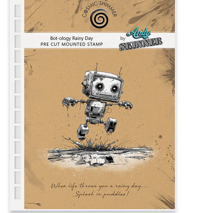 Katy Sue Designs Andy Skinner Bot-ology Rainy Day Pre Cut Rubber Stamp Set by Andy Skinner