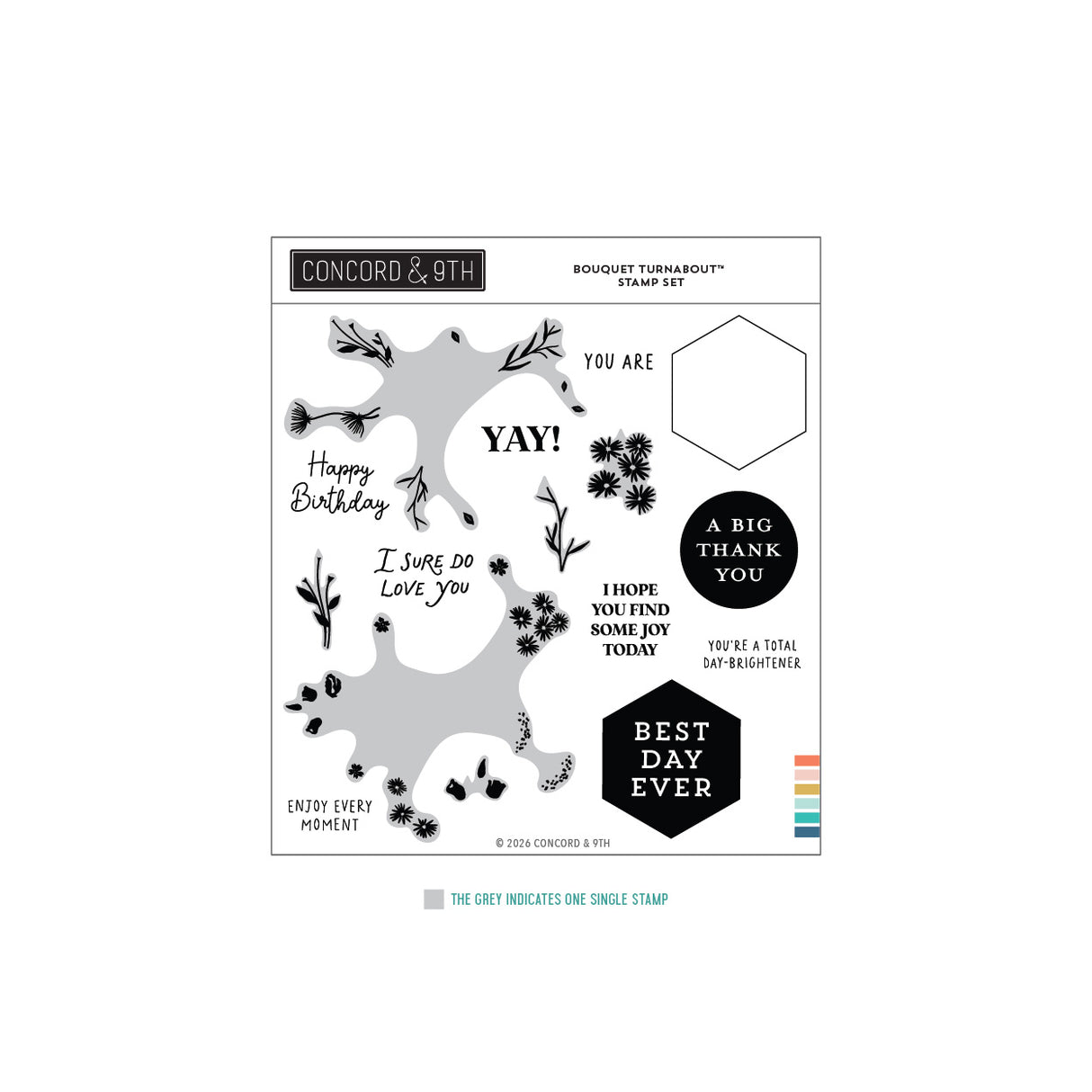 Concord & 9th Bouquet Turnabout™ Stamp Set (6 x 6) & die Bundle