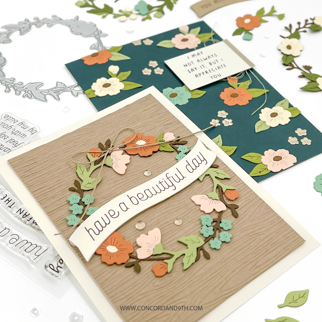 Concord & 9th Briar & Blooms Stamp Set (3" x 4") & Die Bundle