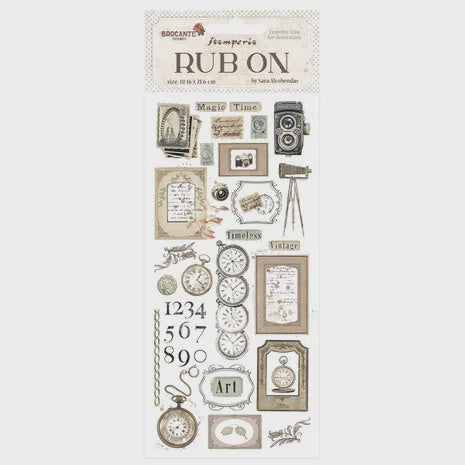 Stamperia Rub-on cm 10,16x21,6 - Brocante Antiques clocks