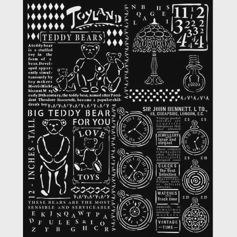 Stamperia Thick stencil cm 20X25 - Brocante Antiques Teddy Bear