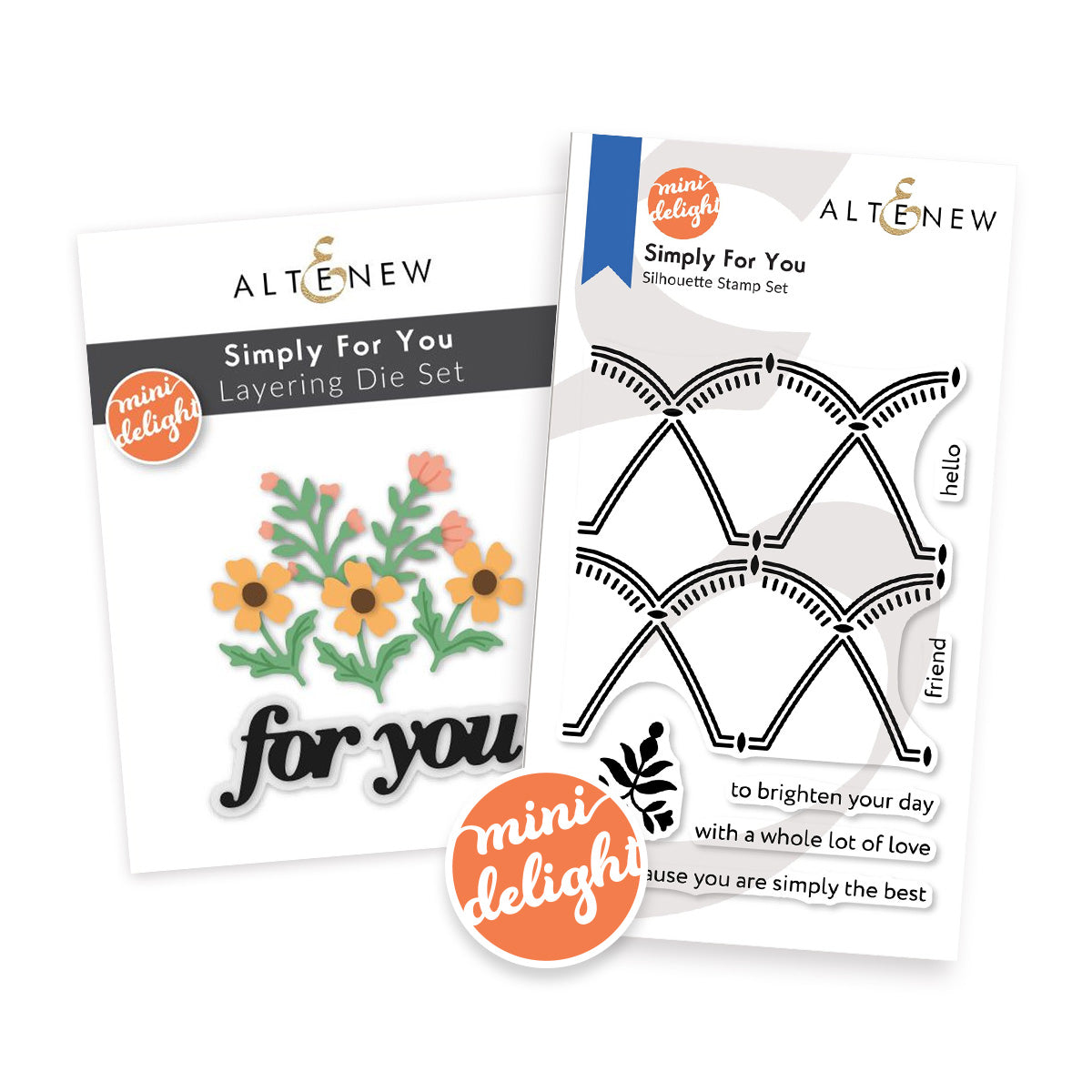 Altenew Mini Delight: Simply For You Stamp & Layering Die Set - ALT11647BN