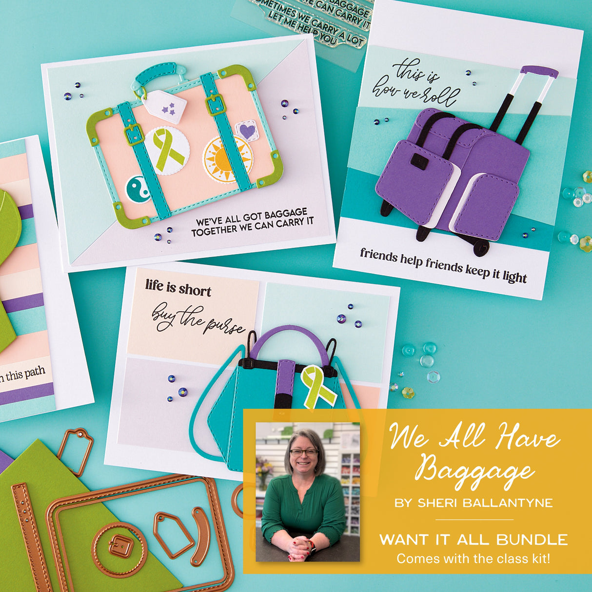 Spellbinders We All Have Baggage I Want It All Bundle + Class Kit